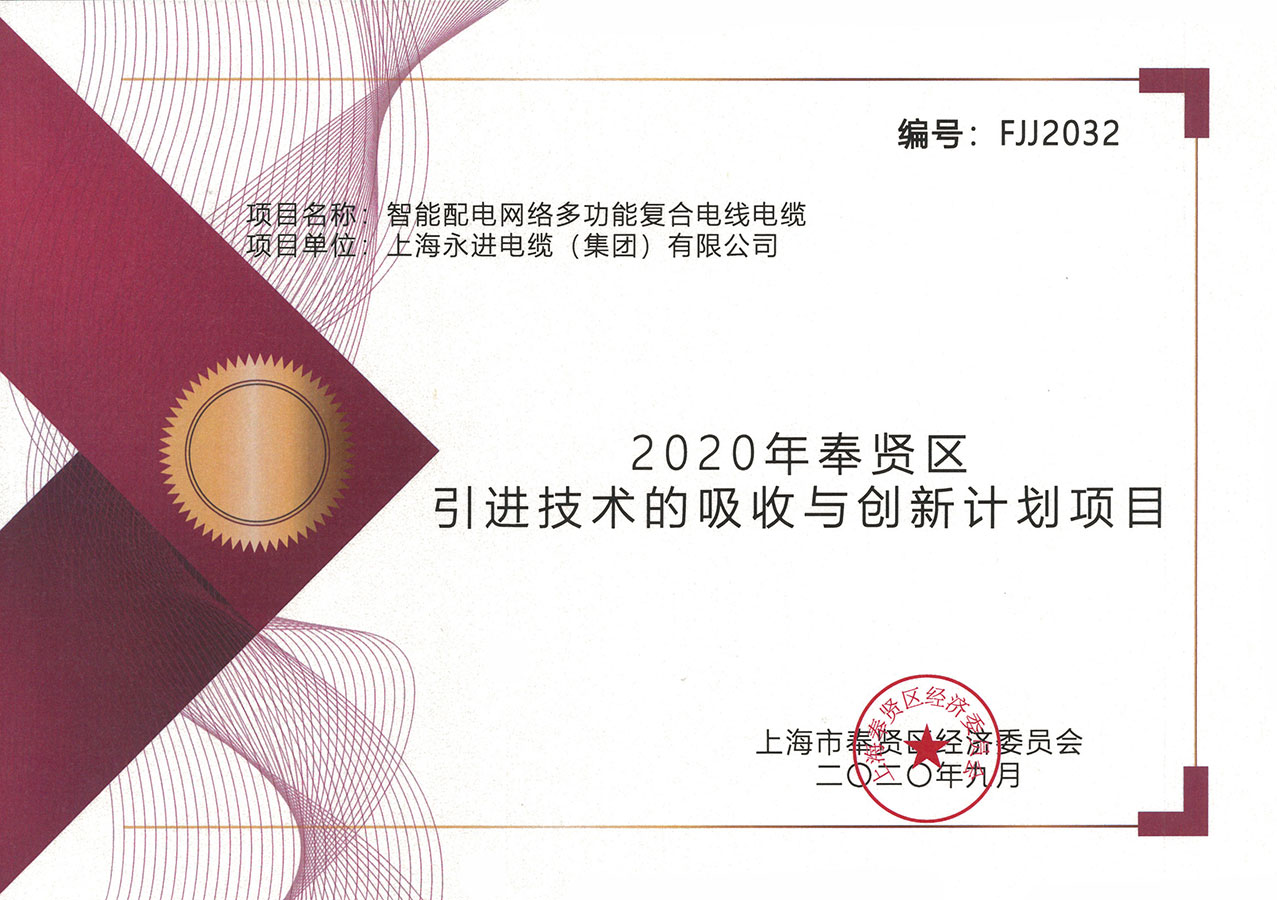 奉賢區引進技術的吸收與創新計劃項目